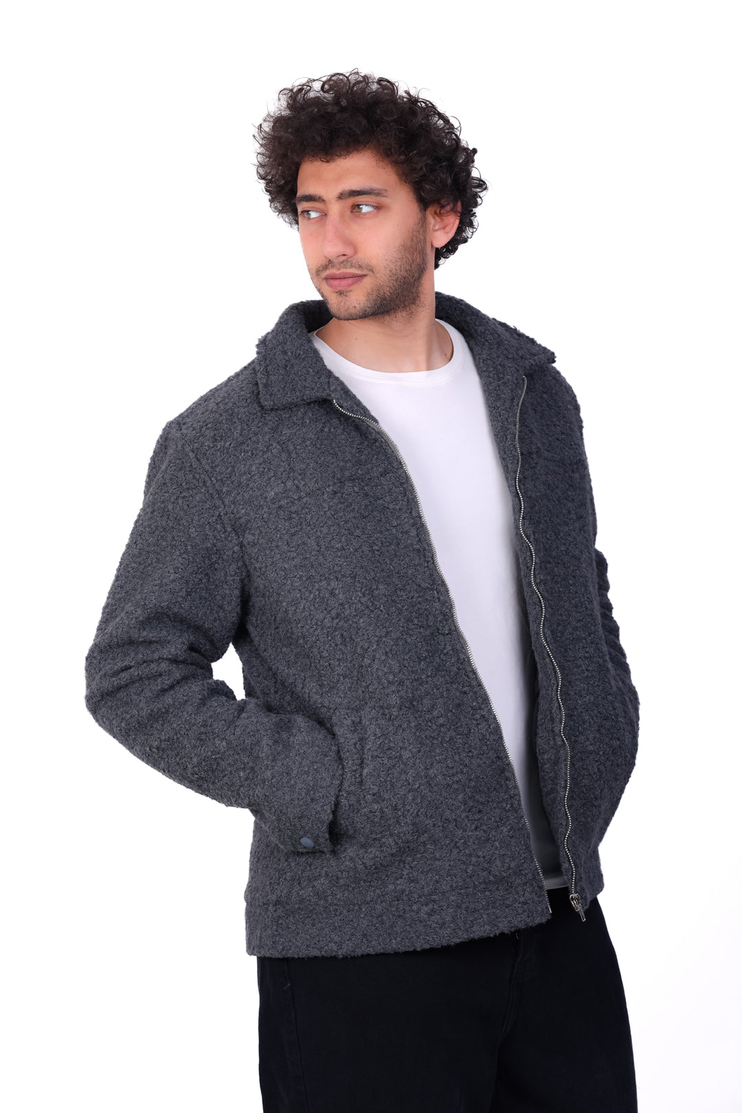 Basic Zipped Fur Jacket 0126