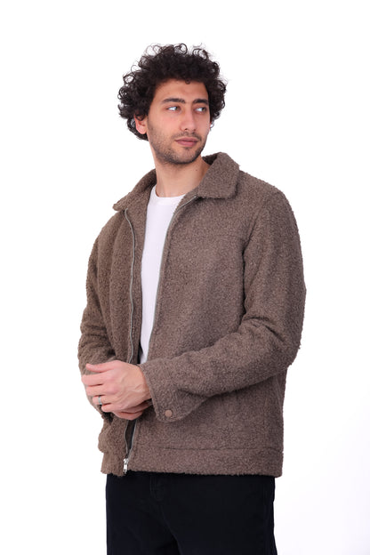 Basic Zipped Fur Jacket 0126