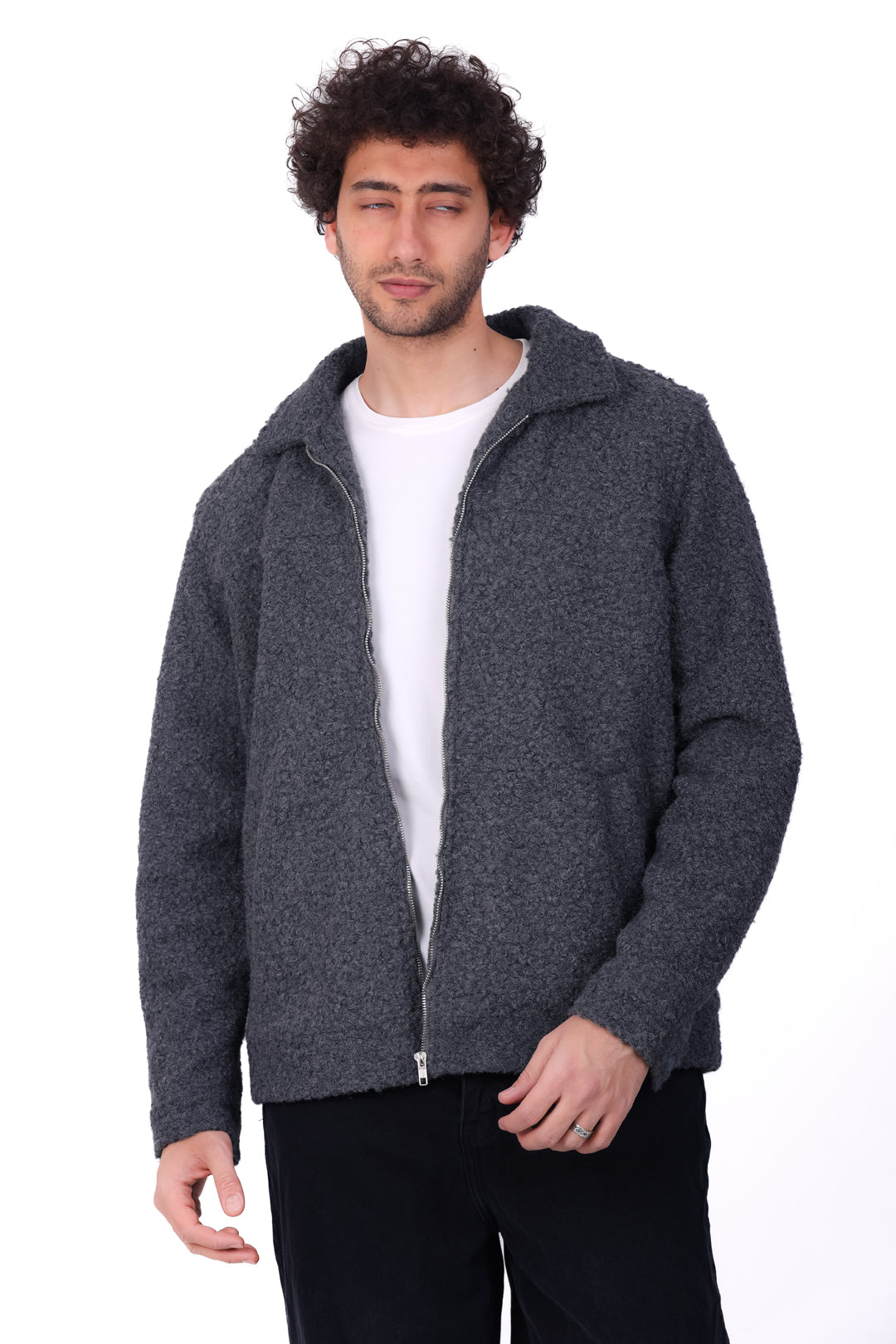 Basic Zipped Fur Jacket 0126