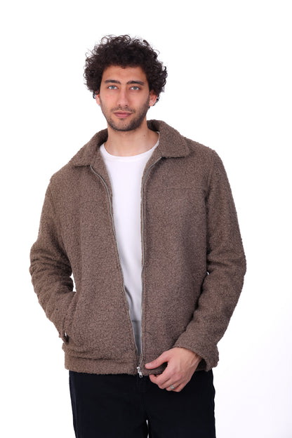 Basic Zipped Fur Jacket 0126