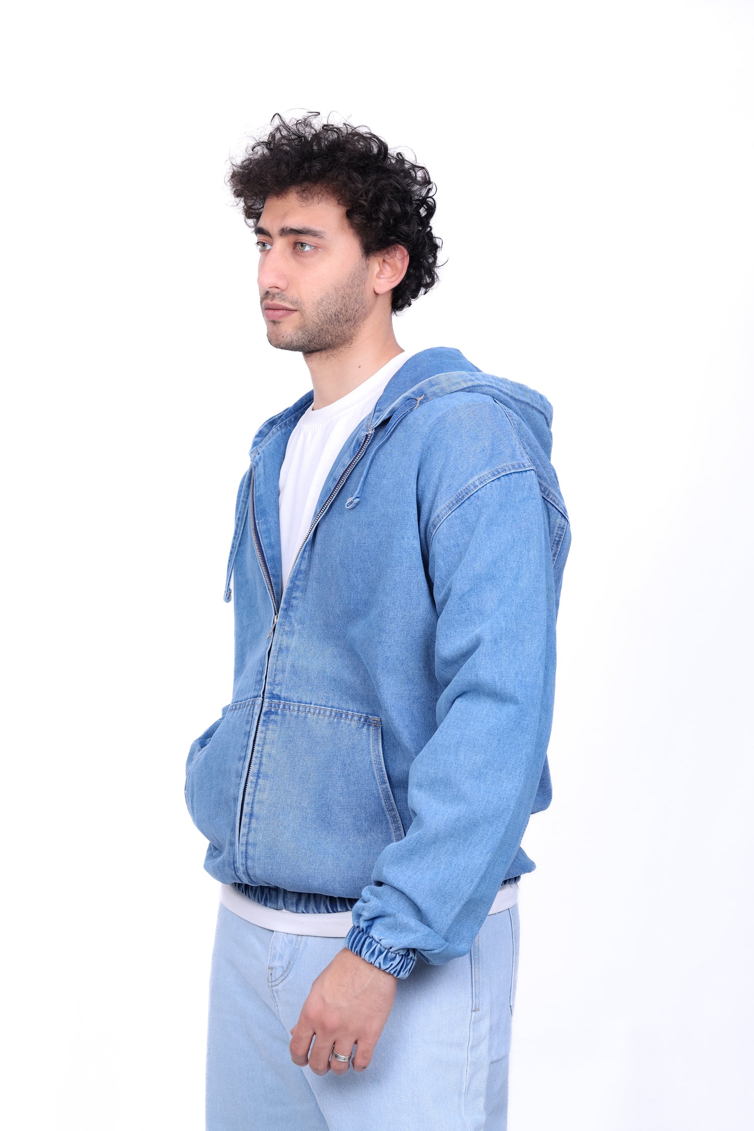 Denim Hooded Zip Jacket 6014