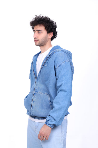 Denim Hooded Zip Jacket 6014
