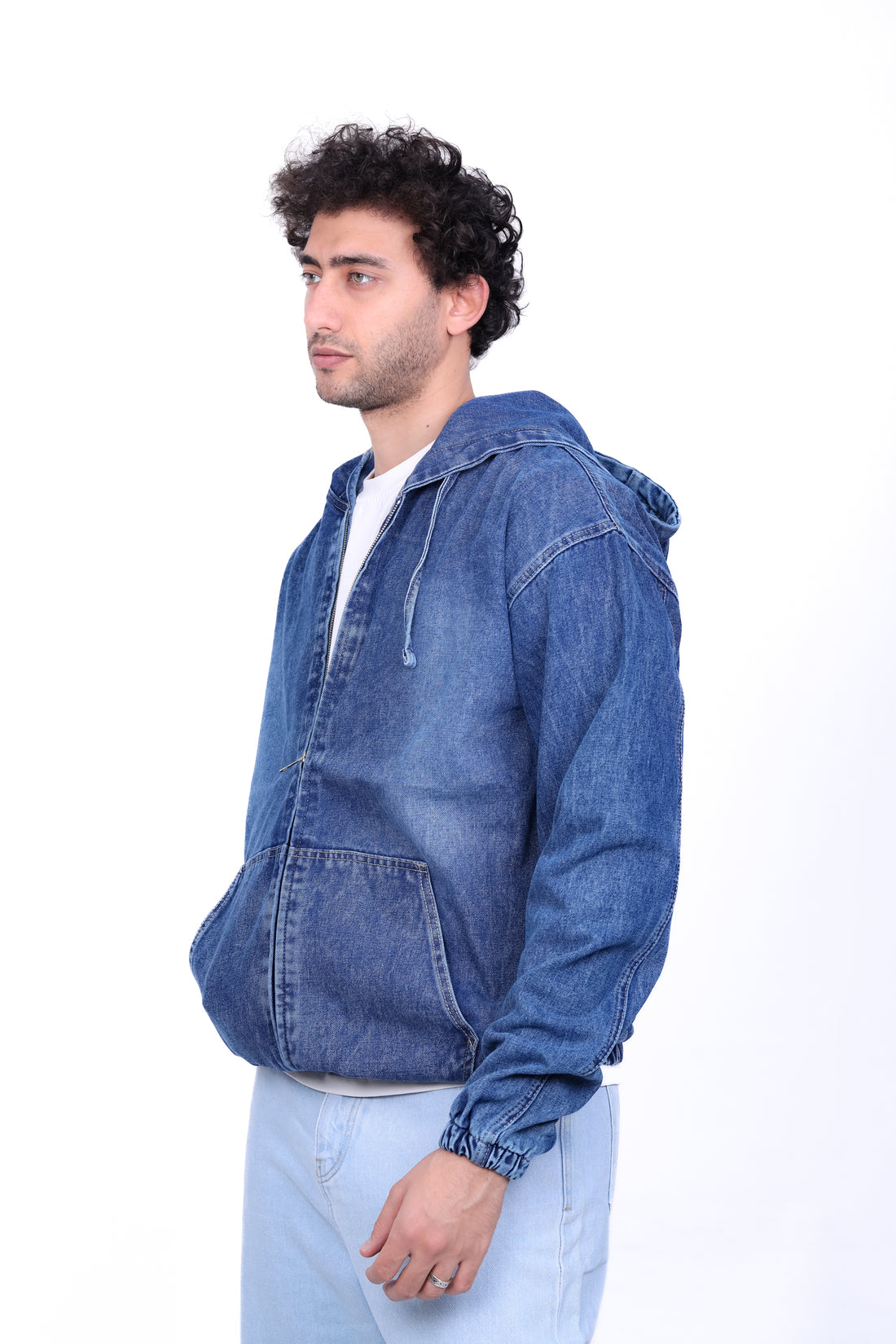 Denim Hooded Zip Jacket 6014