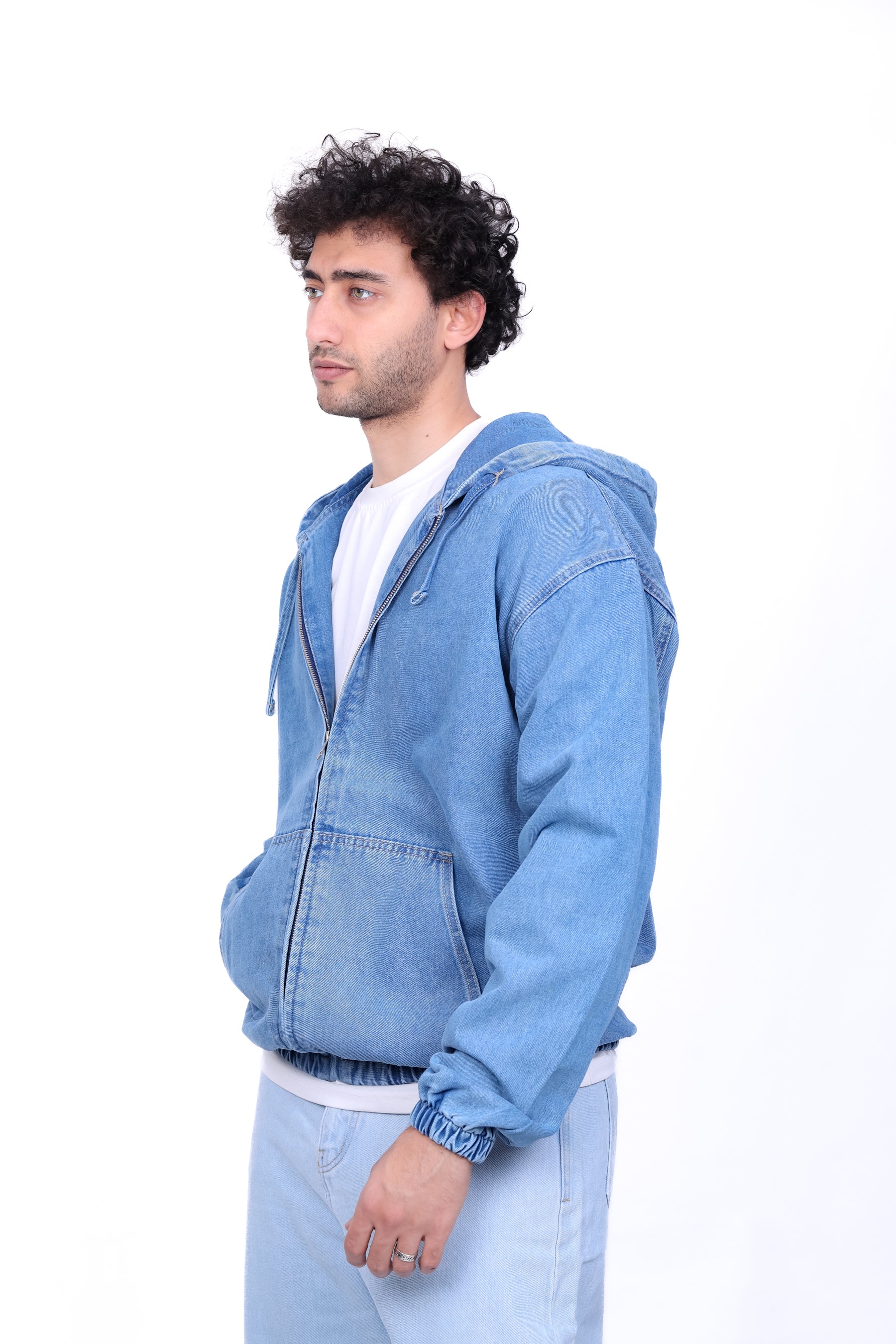 Denim Hooded Zip Jacket 6014