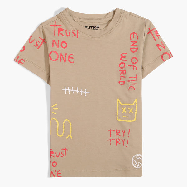 boy T-Shirt PR-Trust No One Beige