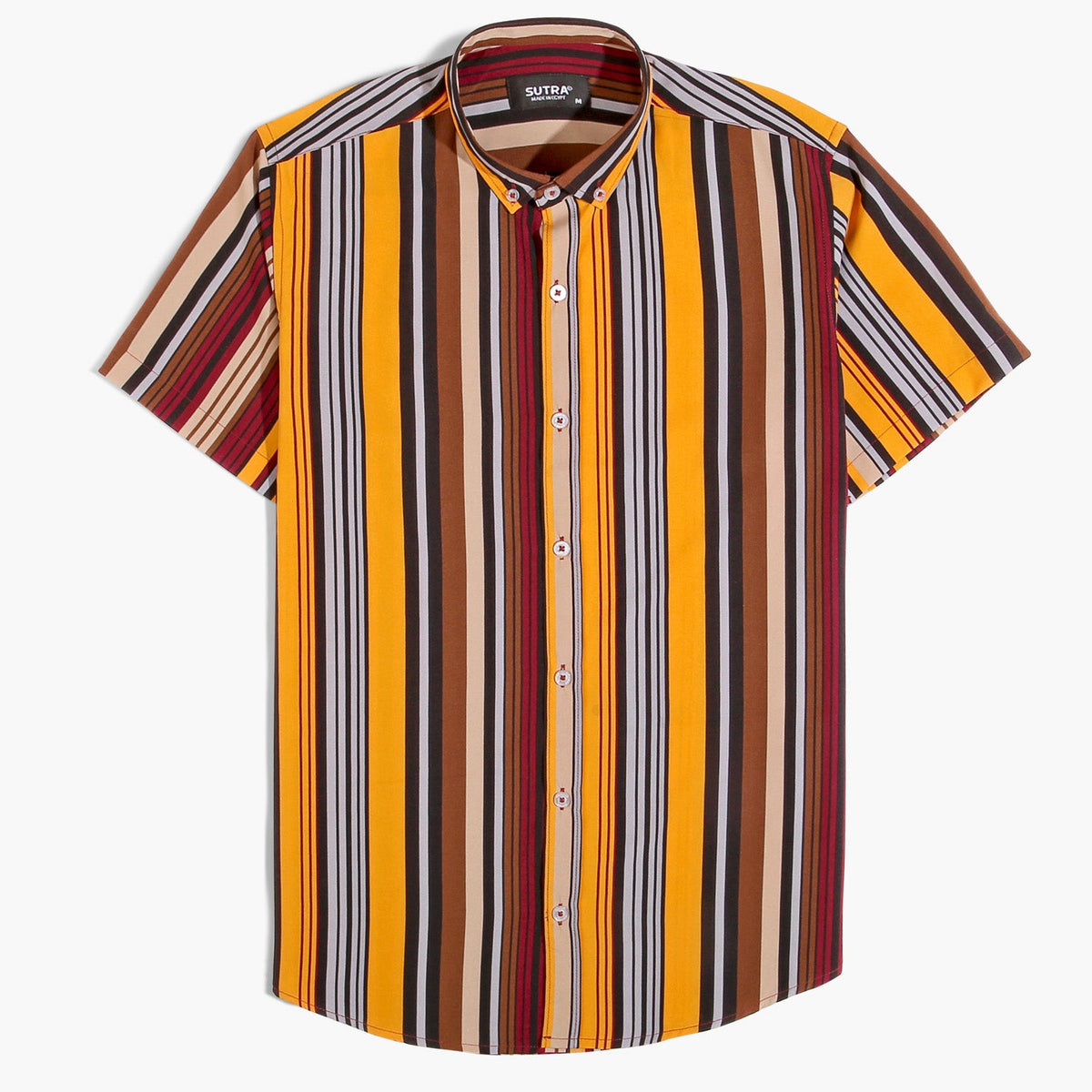 Short Sleeves Stripped FZ Shirt