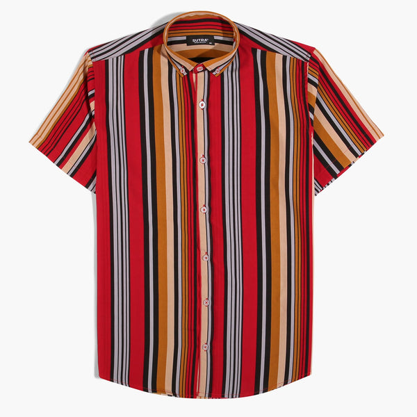 Short Sleeves Stripped FZ Shirt