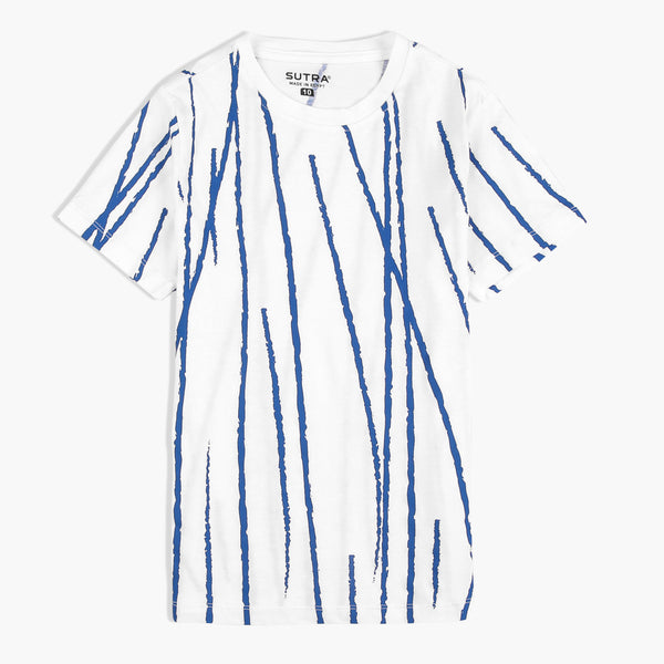 Kid T-Shirt PR-Fall Lines White&Blue