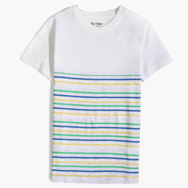 Kid T-Shirt PR-Lines&Dots White&Blue