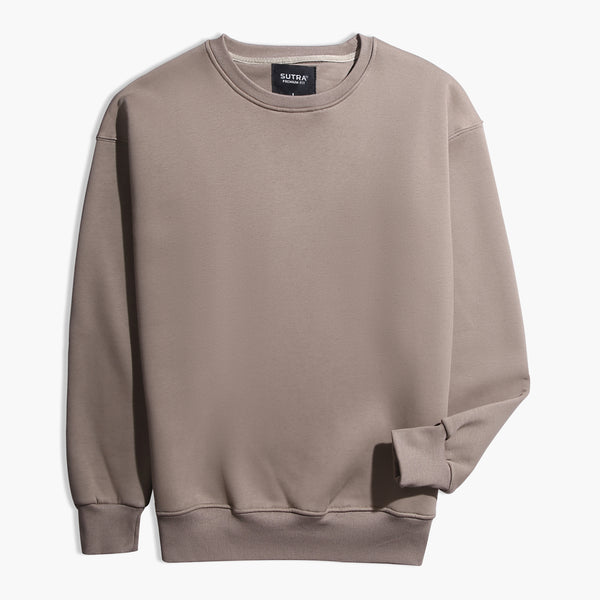 Milton Round Basic Sweatshirt-Coffee