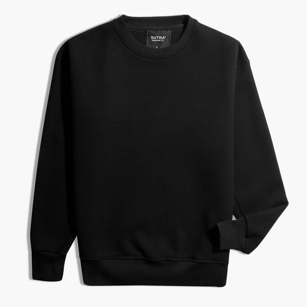 Milton Round Basic Sweatshirt-Black