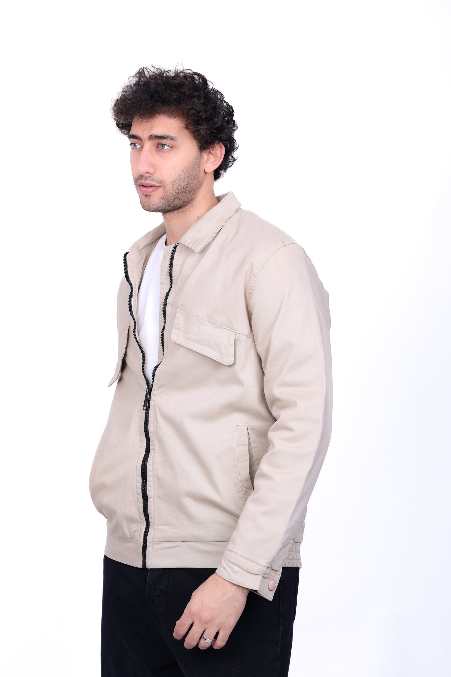 Gabardine Bomber Classic Collar Jacket 6005