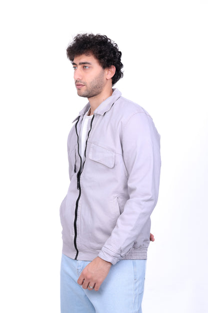 Gabardine Bomber Classic Collar Jacket 6005