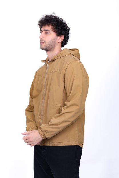 Gabardine Bomber Hoded Jacket 6001