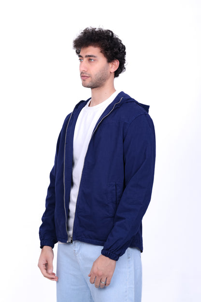 Gabardine Bomber Hoded Jacket 6001