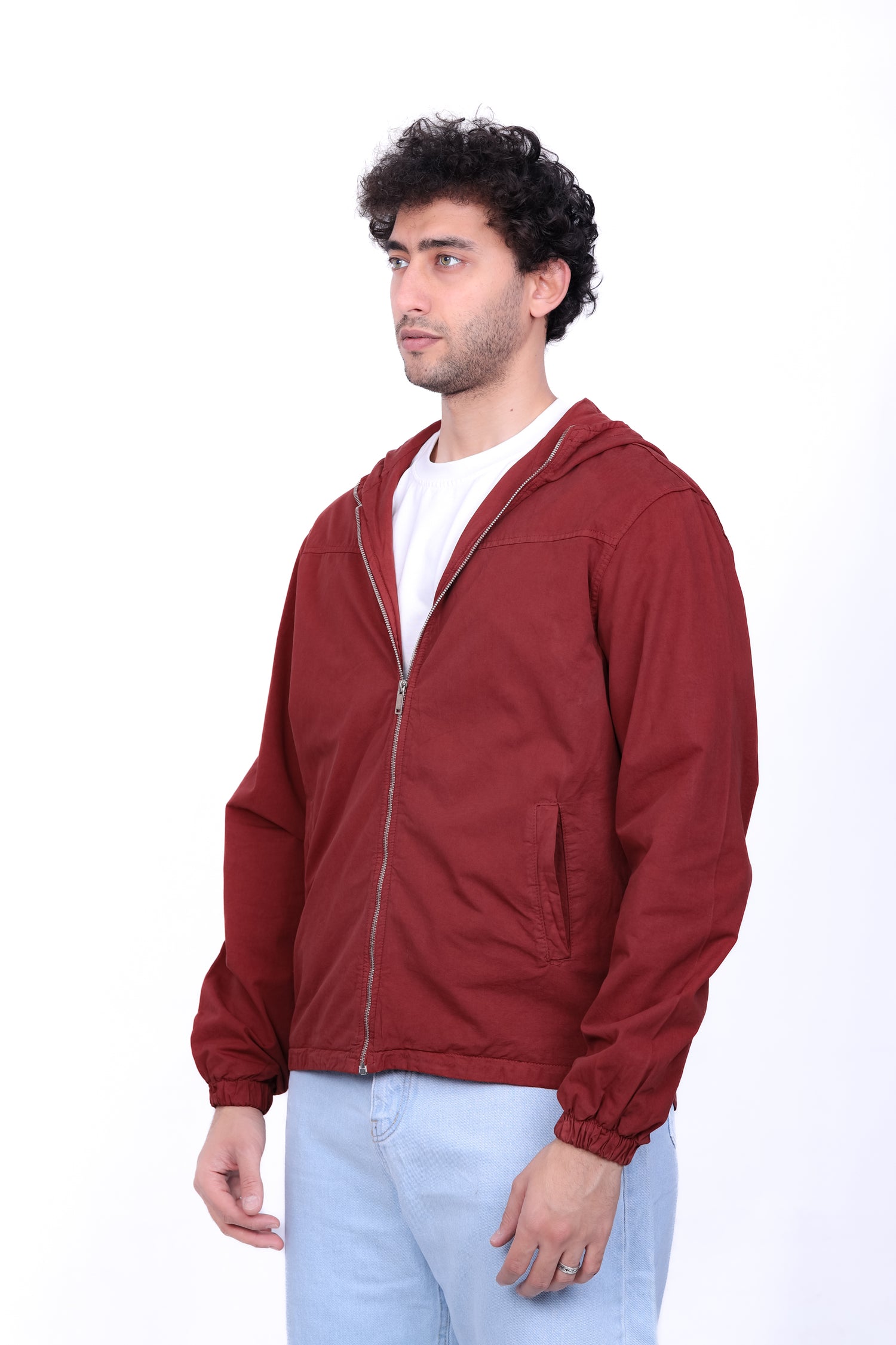 Gabardine Bomber Hoded Jacket 6001