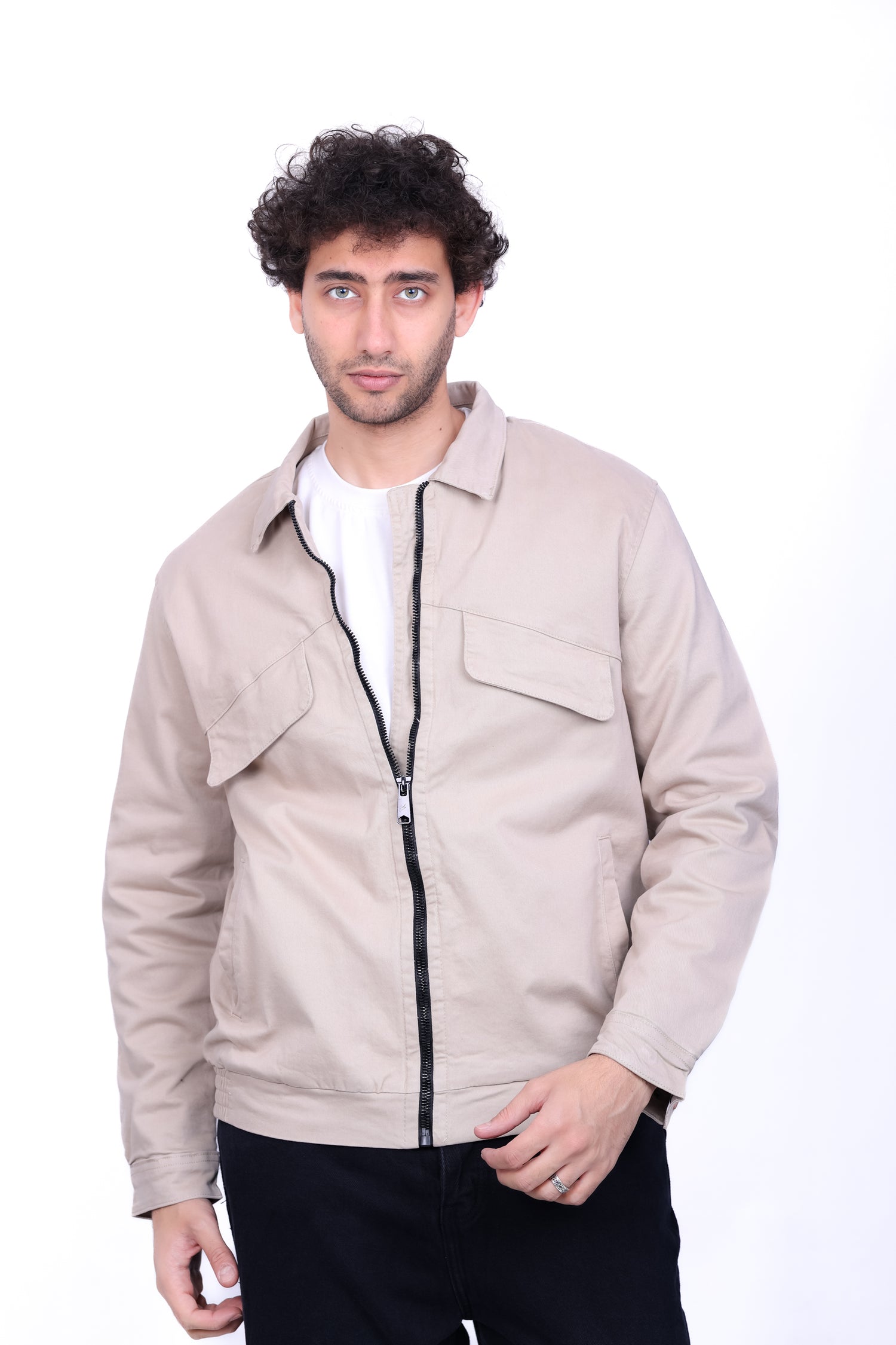 Gabardine Bomber Classic Collar Jacket 6005