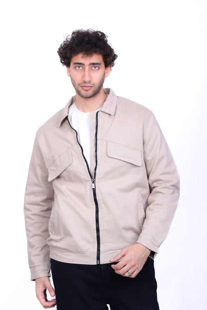 Gabardine Bomber Classic Collar Jacket 6005