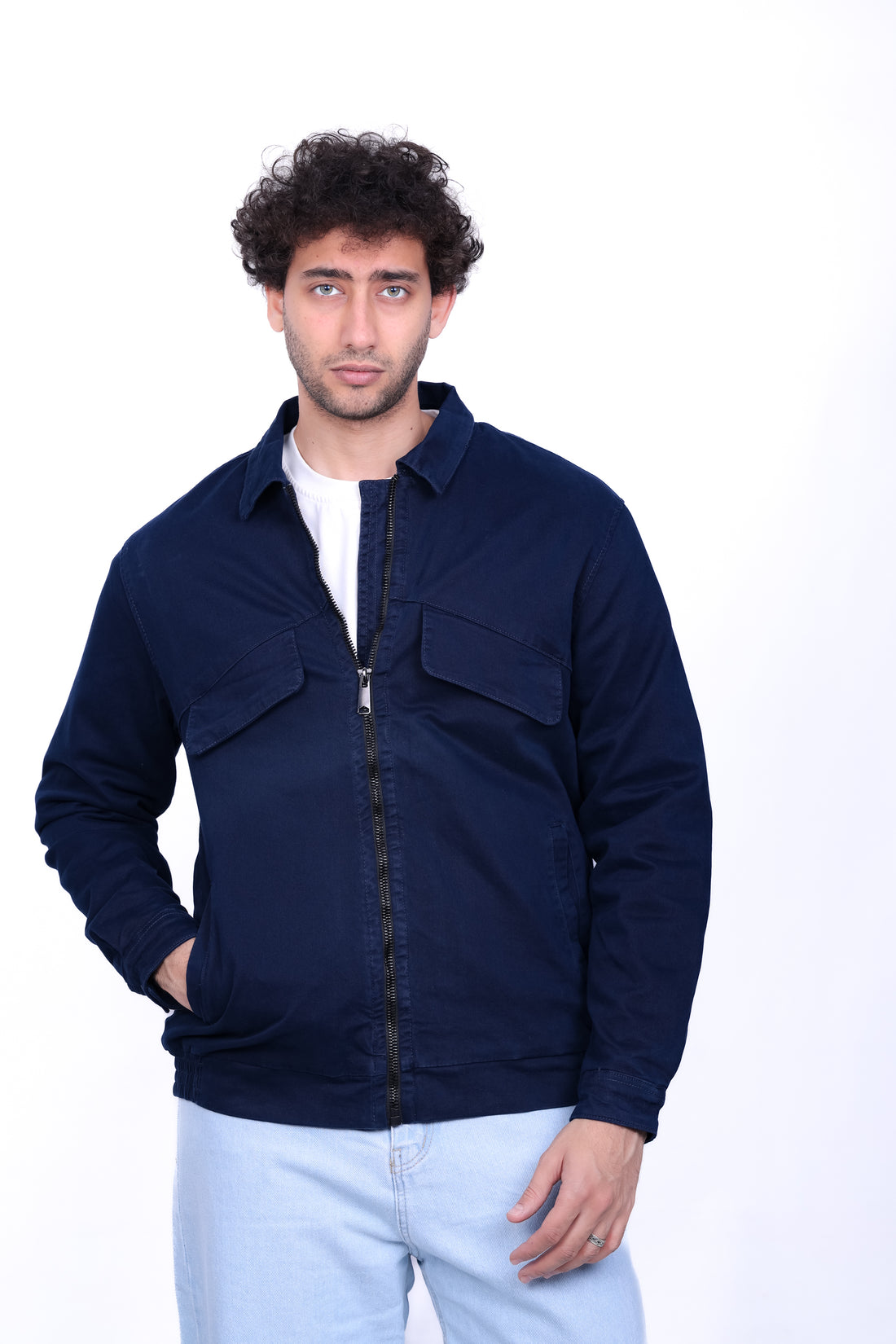 Gabardine Bomber Classic Collar Jacket 6005