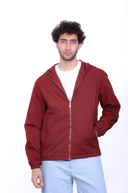 Gabardine Bomber Hoded Jacket 6001