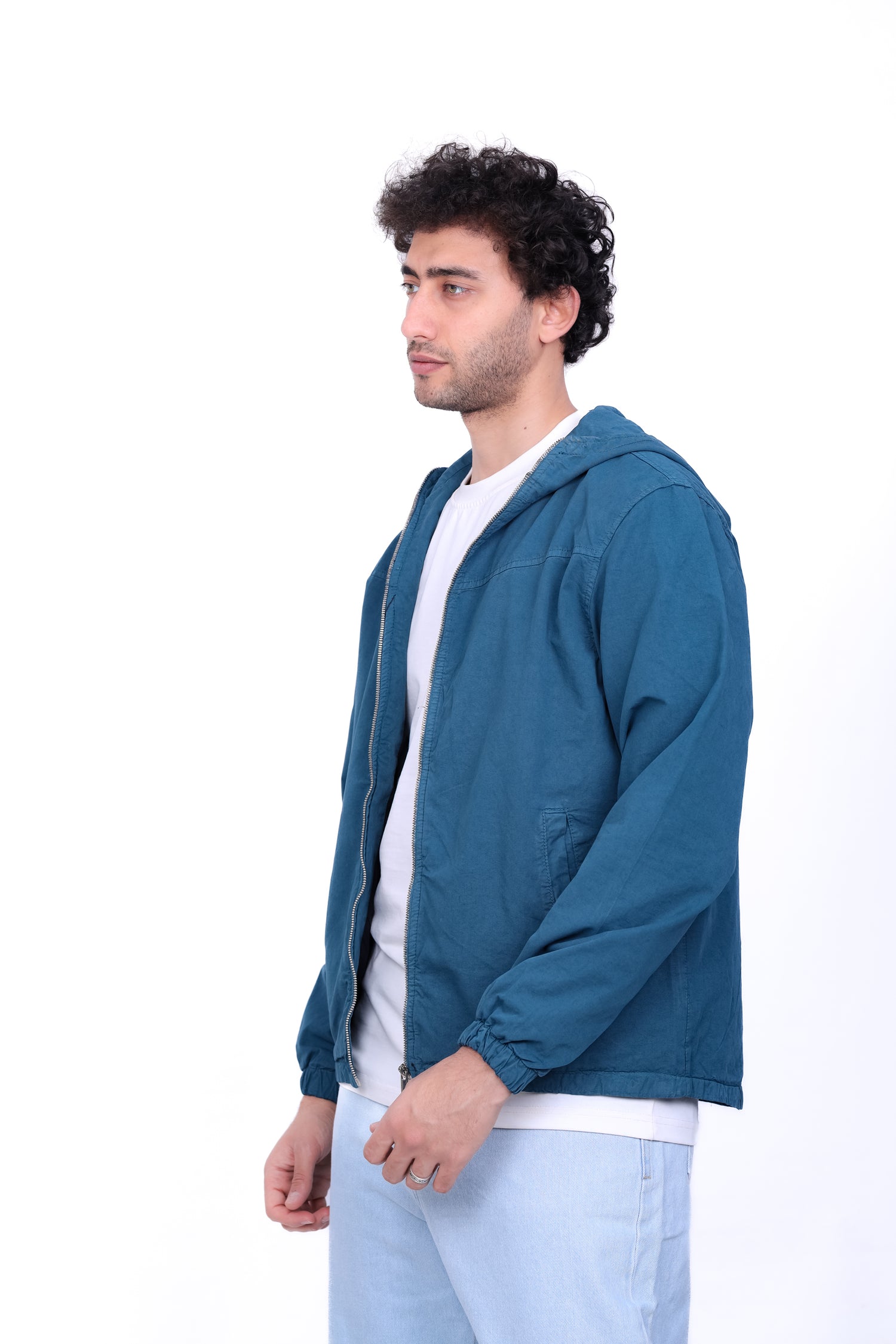Gabardine Bomber Hoded Jacket 6001
