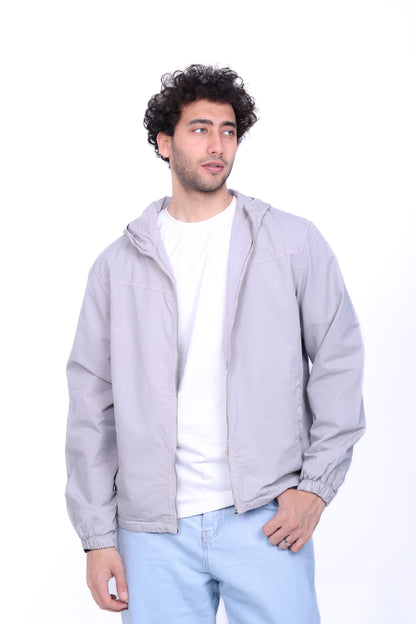 Gabardine Bomber Hoded Jacket 6001