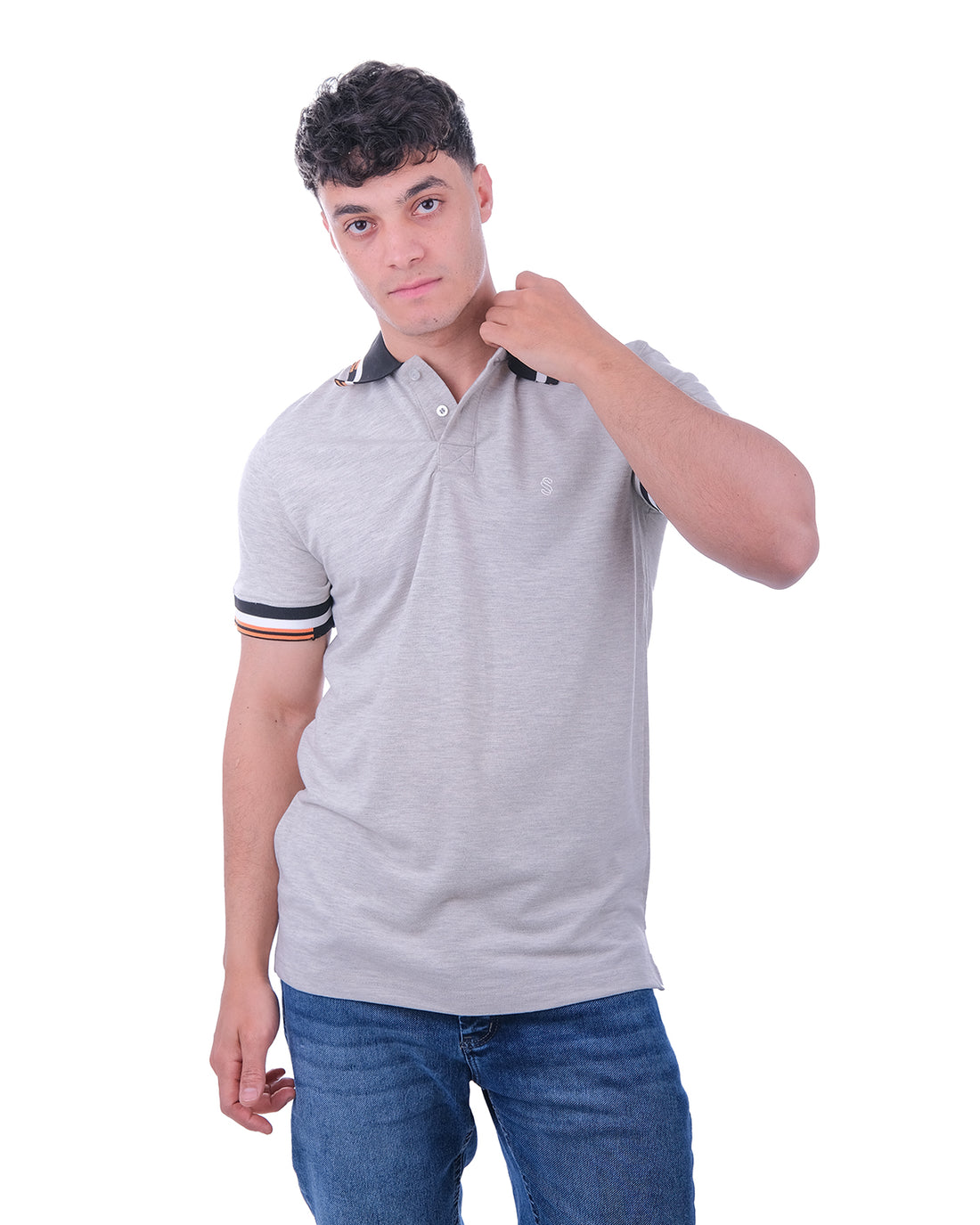 Gray Polo Orange Collar