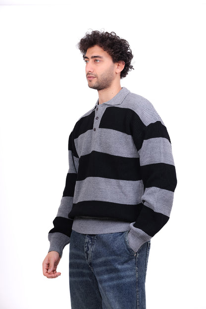 Knitwear Pullover Polo Block Stripes