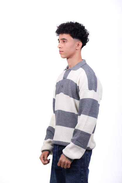 Knitwear Pullover Polo Block Stripes