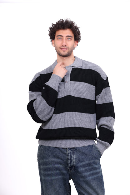 Knitwear Pullover Polo Block Stripes