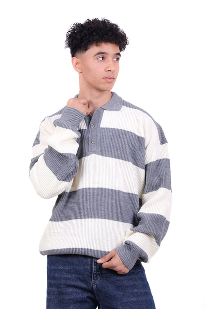 Knitwear Pullover Polo Block Stripes
