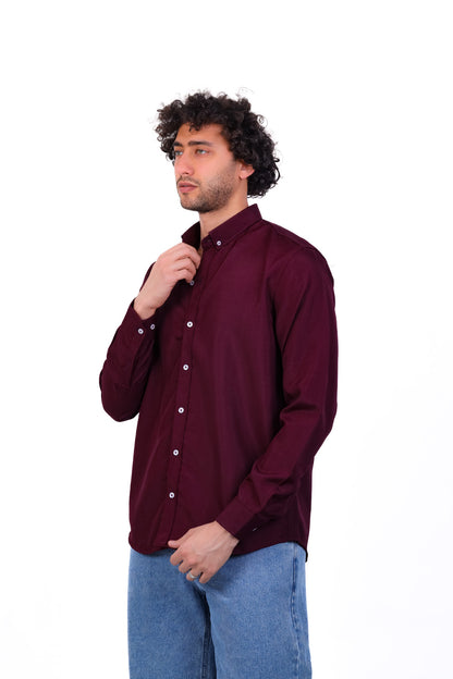 Mandarin Collar Polyester Basic Shirt