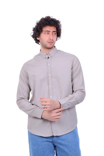 Mandarin Collar Polyester Basic Shirt