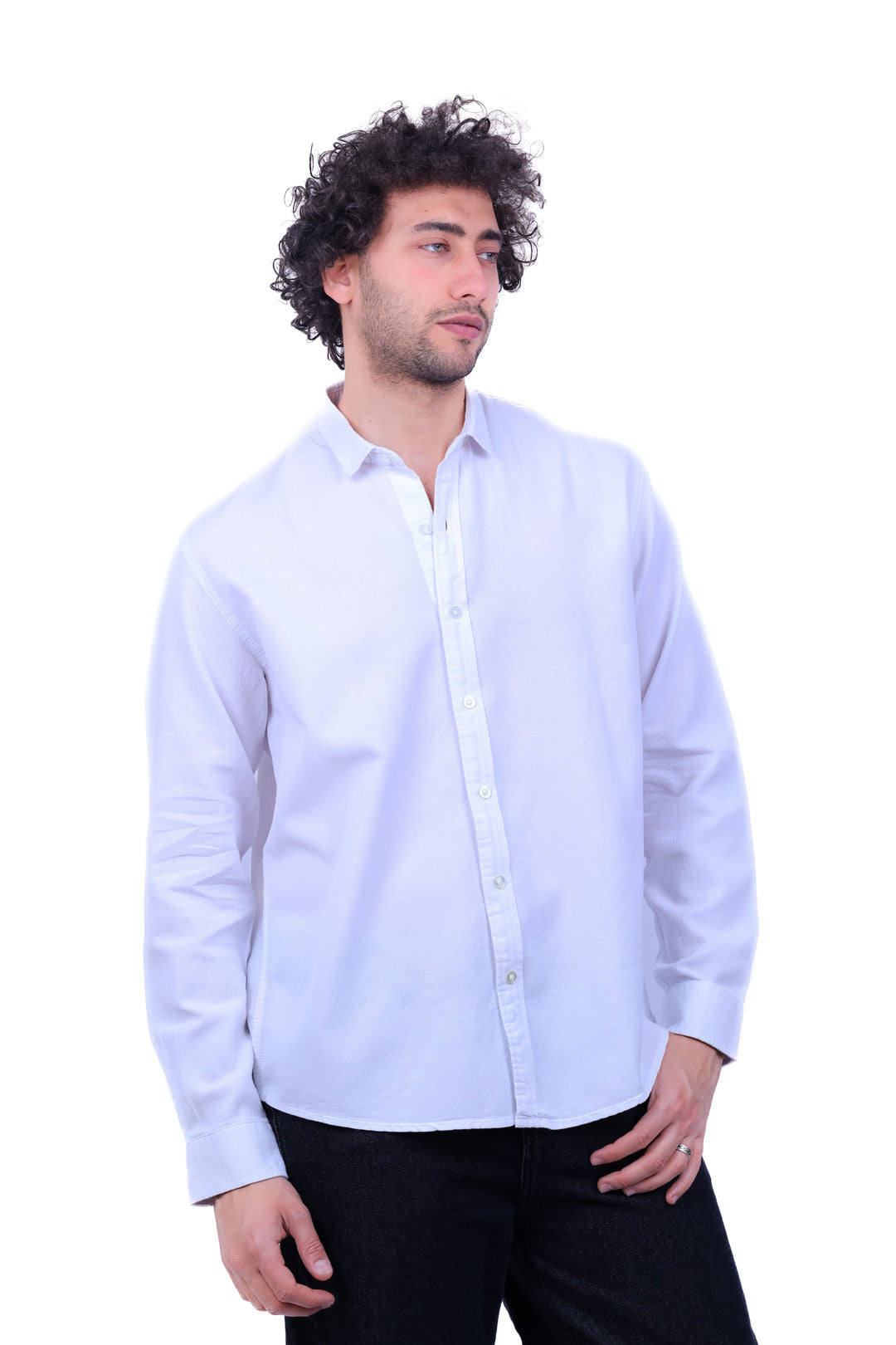 Mandarin Collar Polyester Basic Shirt