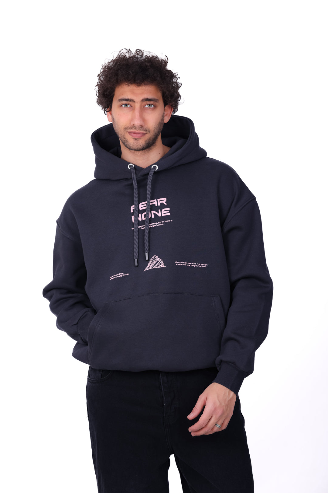 Over Size Milton Hoodie Printed Fear None 0126