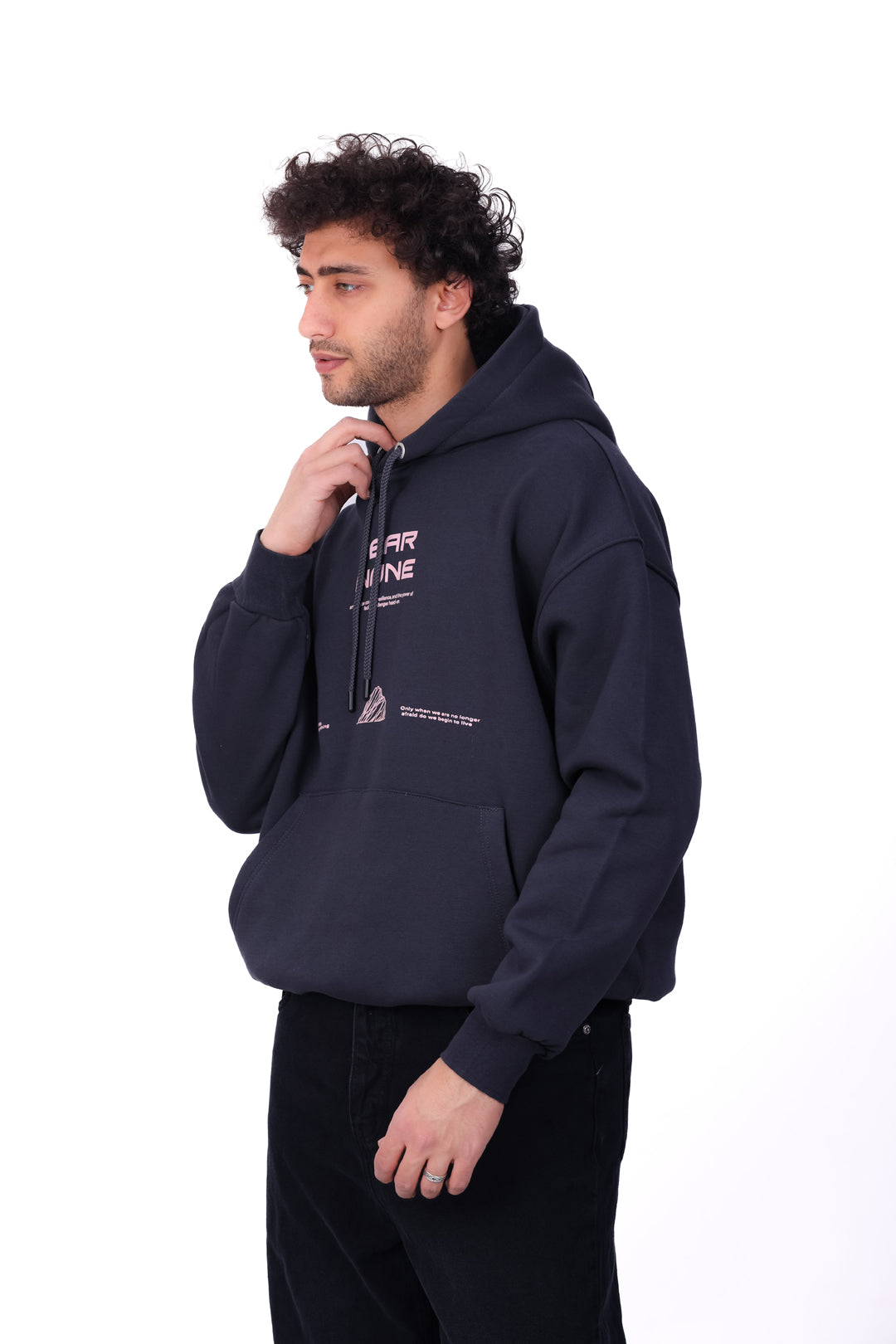 Over Size Milton Hoodie Printed Fear None 0126