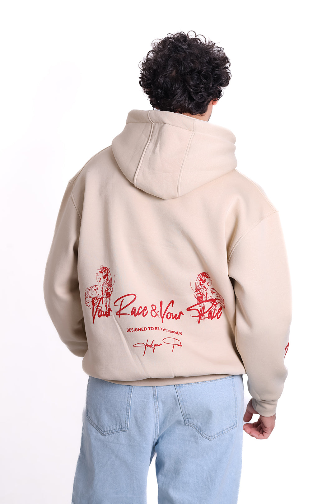 Over Size Milton Hoodie Printed Race Winner 1225