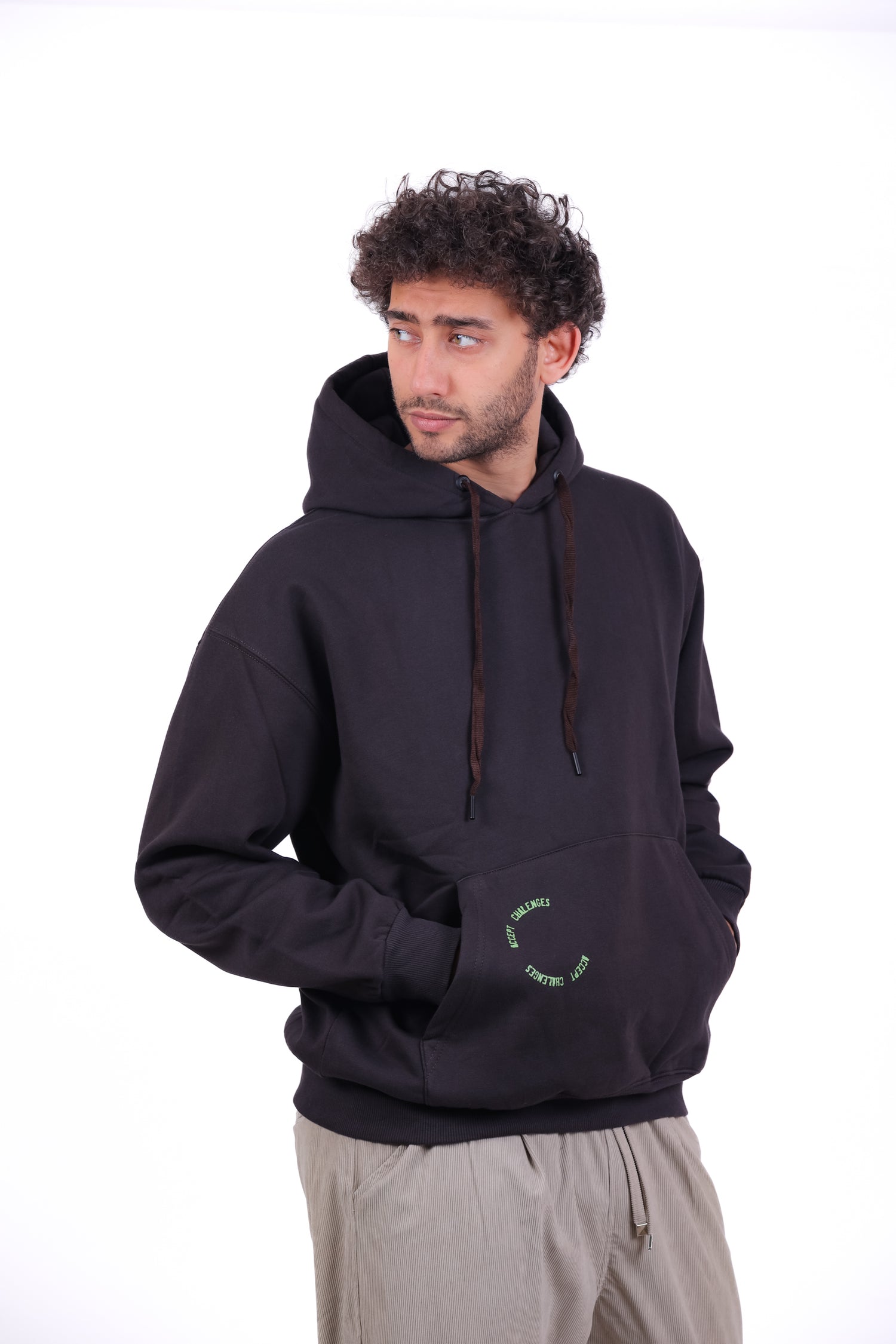 Over Size Milton Hoodie Sweatshirt Printed EITHER