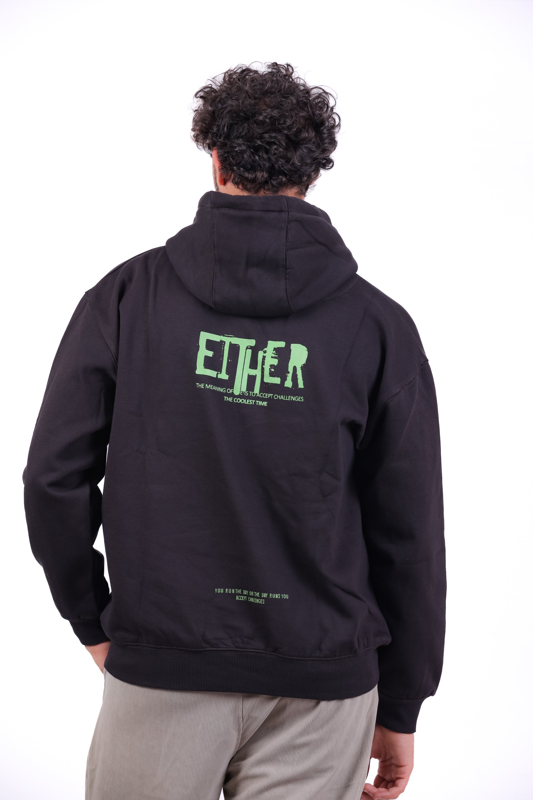 Over Size Milton Hoodie Sweatshirt Printed EITHER