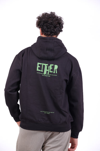 Over Size Milton Hoodie Sweatshirt Printed EITHER