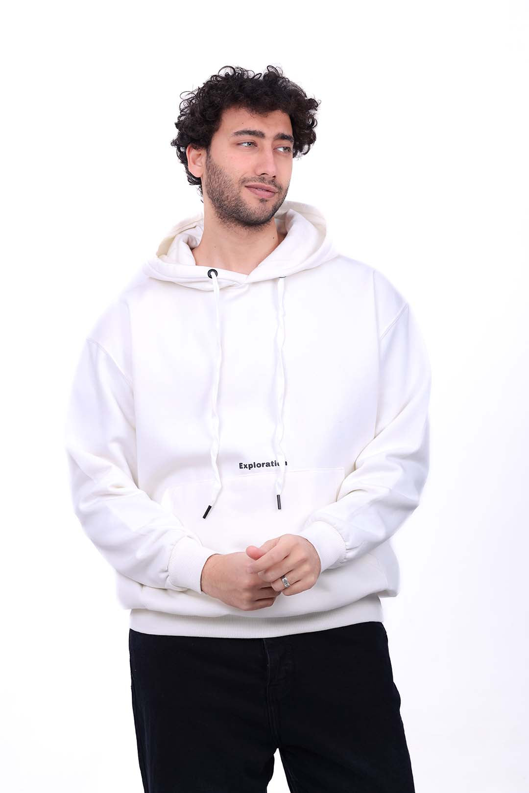 Over Size Milton Hoodie Sweatshirt Printed Exploration Pocket