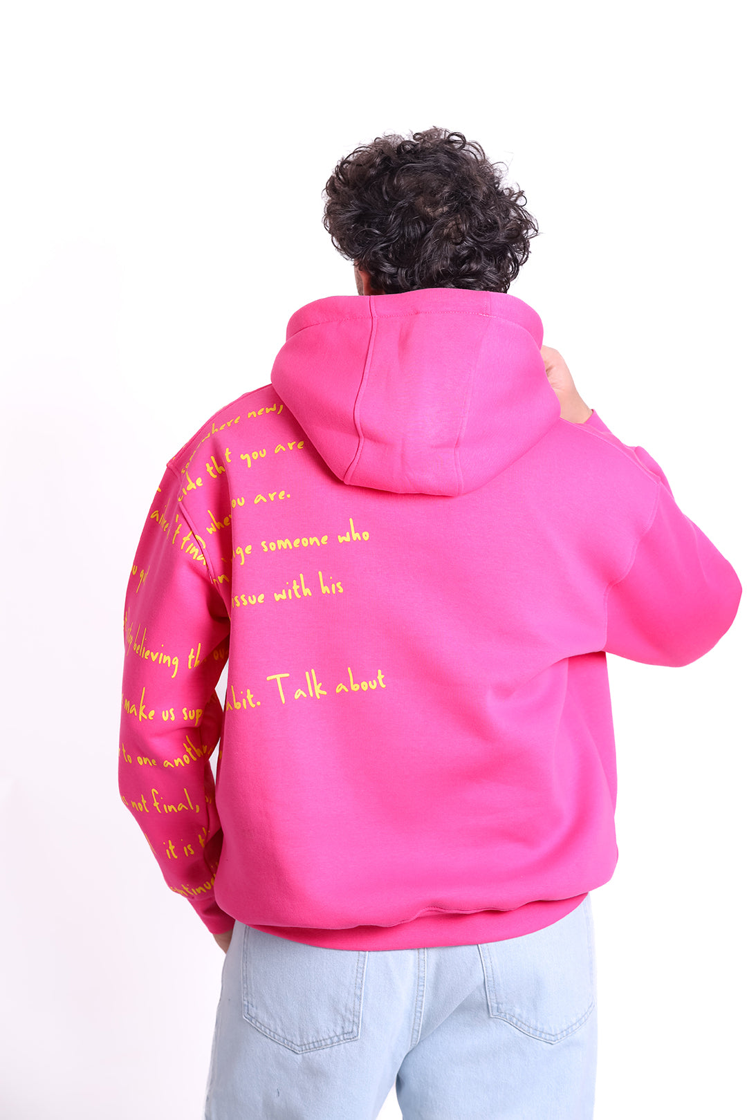 Over Size Milton Hoodie Sweatshirt Printed Half Script