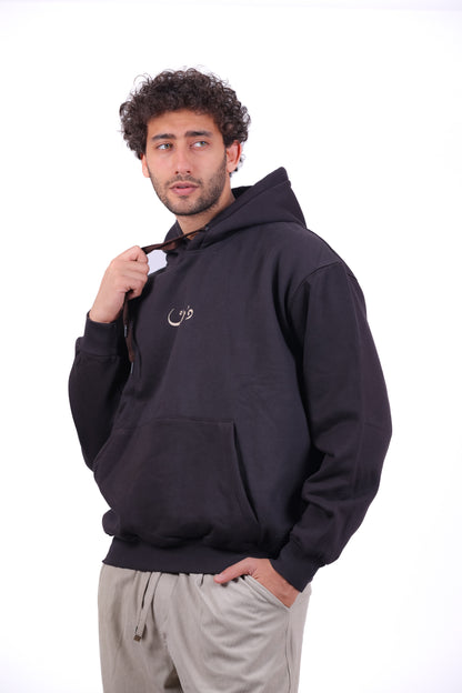 Over Size Milton Hoodie Sweatshirt Printed Paths