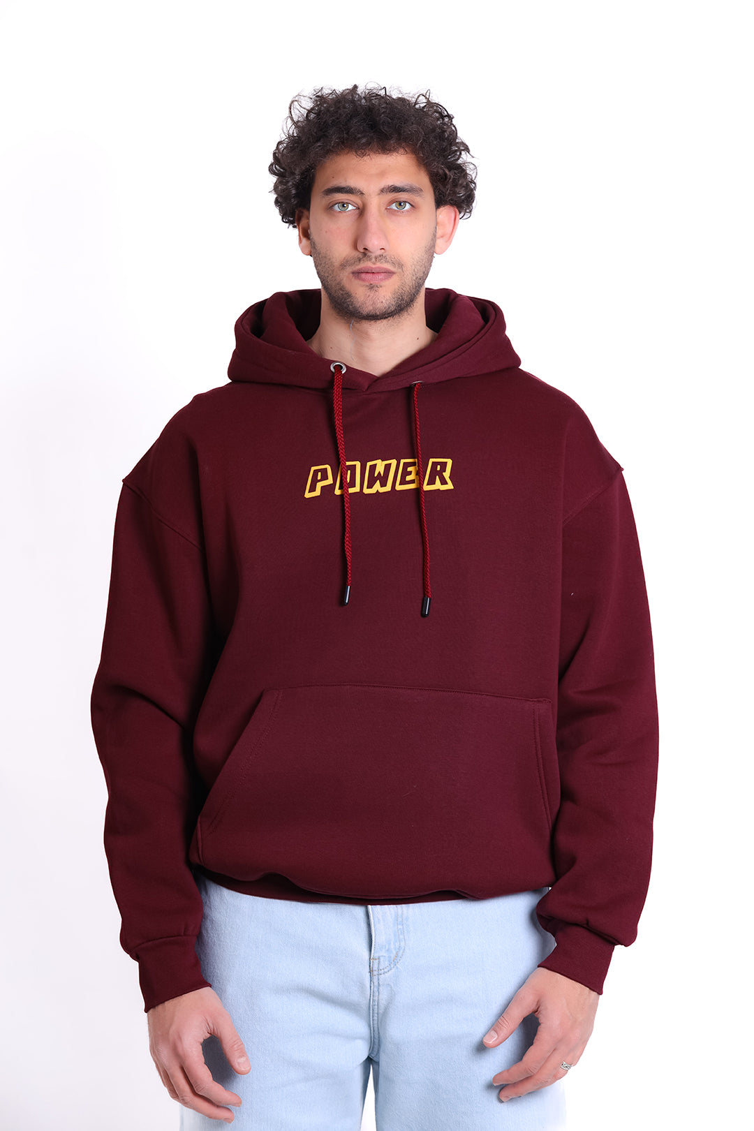 Over Size Milton Hoodie Sweatshirt Printed Power 0126