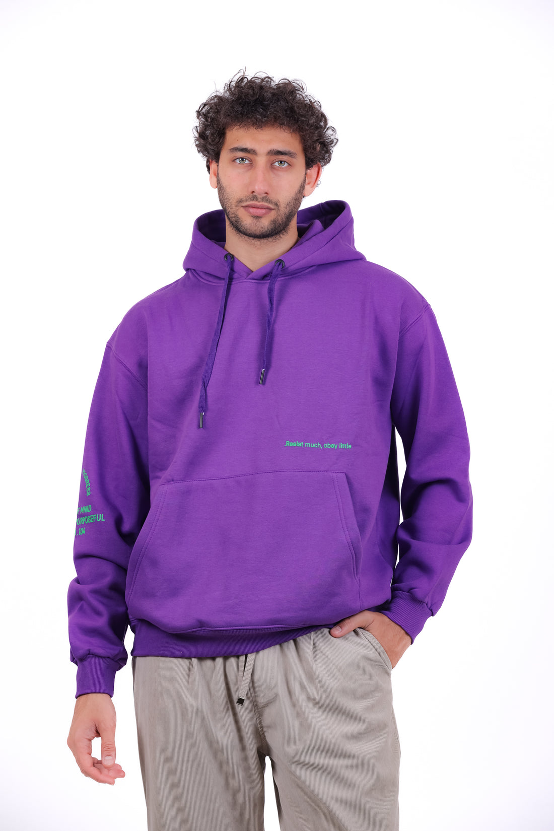 Over Size Milton Hoodie Sweatshirt Printed Resist Much