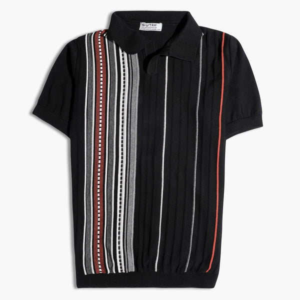 Patterned Polo Knitwear Striped Lines