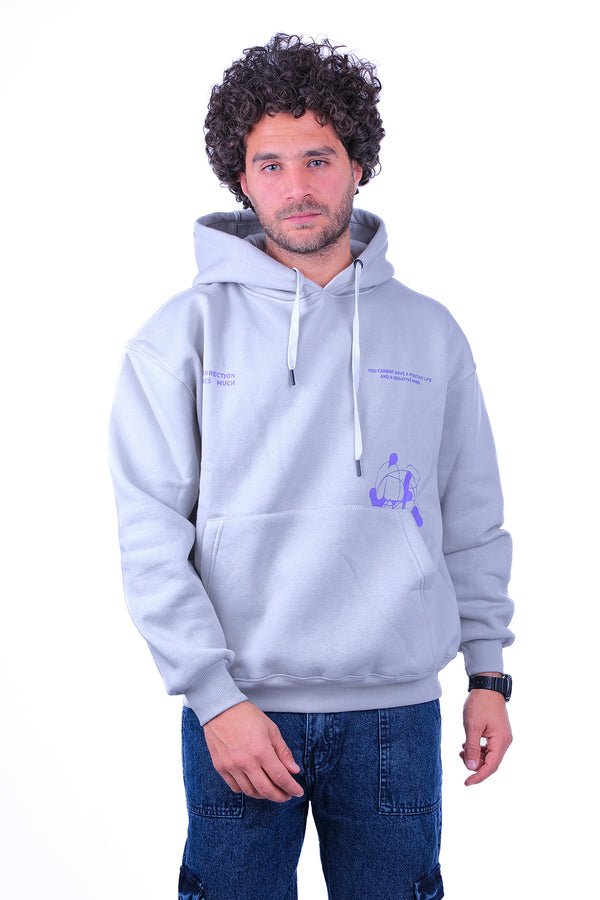 Over Size Milton Hoodie Sweatshirt Printed Positive