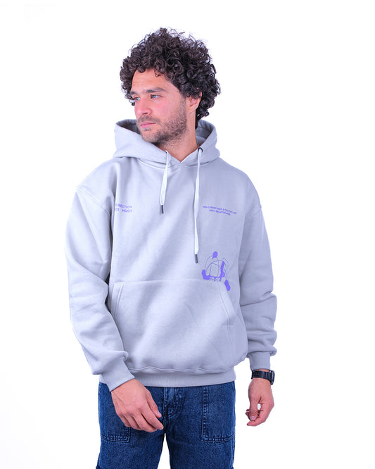 Over Size Milton Hoodie Sweatshirt Printed Positive
