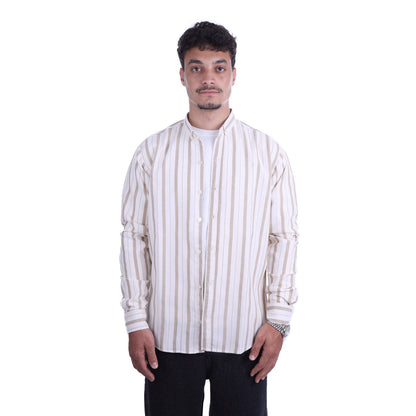 Off White Poplin Striped Line