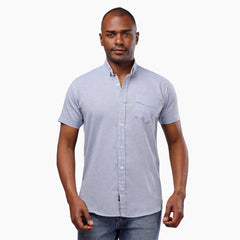 Short Sleeves Pocket Shirt Baby Blue 